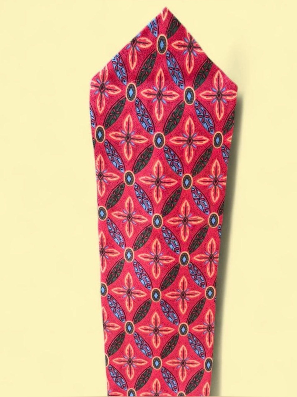 Vintage Karl Lagerfeld Red Geometric Floral Tie